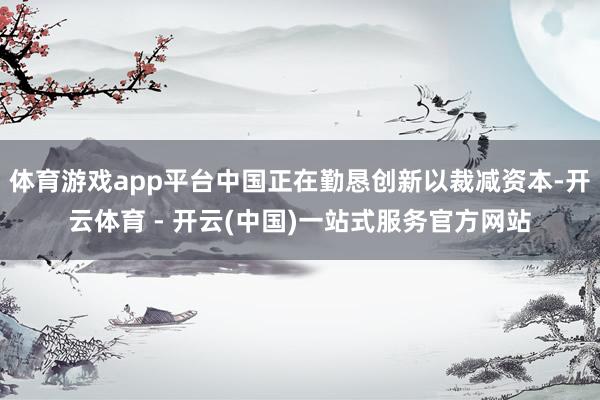 体育游戏app平台中国正在勤恳创新以裁减资本-开云体育 - 开云(中国)一站式服务官方网站