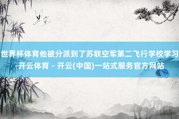 世界杯体育他被分派到了苏联空军第二飞行学校学习-开云体育 - 开云(中国)一站式服务官方网站