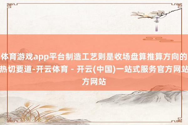 体育游戏app平台制造工艺则是收场盘算推算方向的热切要道-开云体育 - 开云(中国)一站式服务官方网站