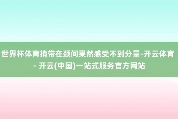 世界杯体育捎带在颈间果然感受不到分量-开云体育 - 开云(中国)一站式服务官方网站