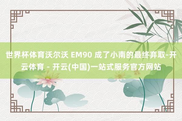世界杯体育沃尔沃 EM90 成了小南的最终弃取-开云体育 - 开云(中国)一站式服务官方网站