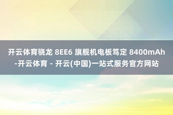 开云体育骁龙 8EE6 旗舰机电板笃定 8400mAh-开云体育 - 开云(中国)一站式服务官方网站